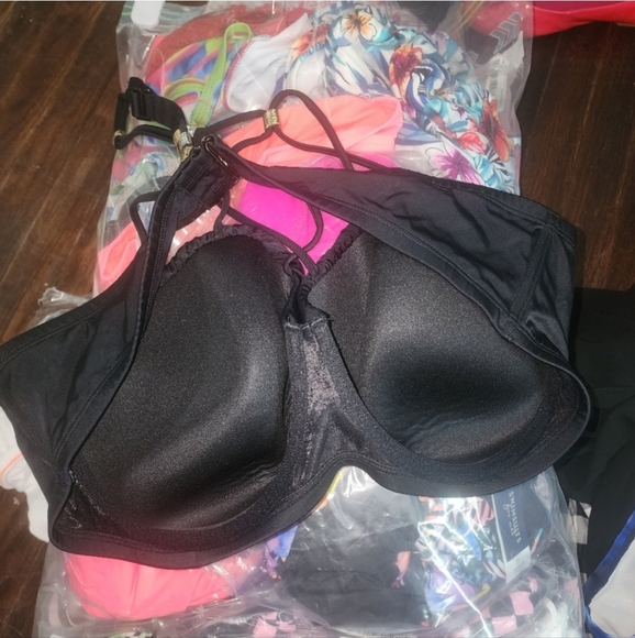 Cacique beaded bikini top ONLY 44D - Picture 3 of 4